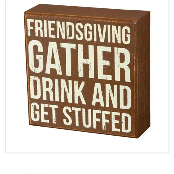Thanksgiving Friendsgiving Shelf Sitter Sign Brown - Picture 2 of 5